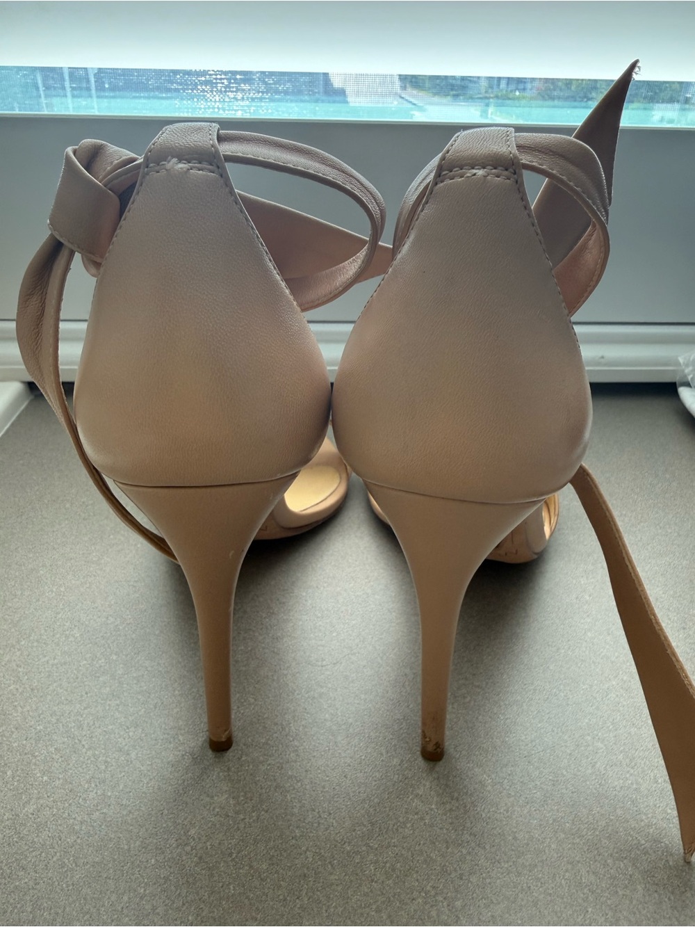 Alexandre Birman Beige Knot Ankle-Strap Stiletto Sandals - Picture 6 of 9